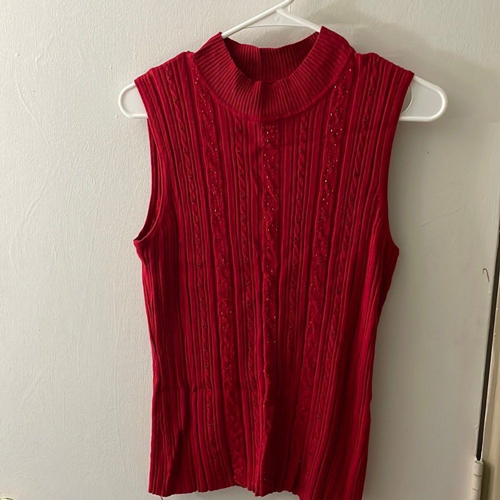 Sparky Red Sleeveless Sweater